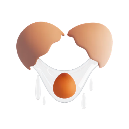 Crack an egg  3D Icon