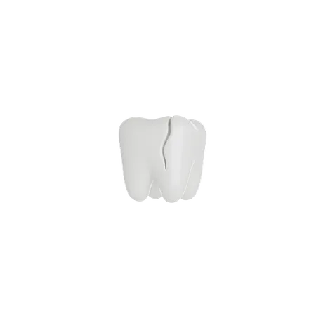Broken Tooth Or Cracked Teeth 3 D Render Icon 3D Icon
