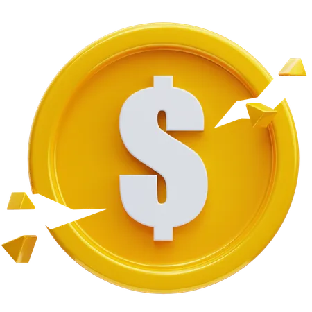 Cracked Coin  3D Icon