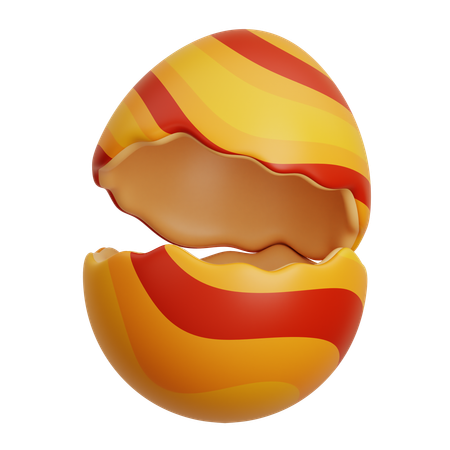 Cracked Decorative Egg Shell  3D Icon
