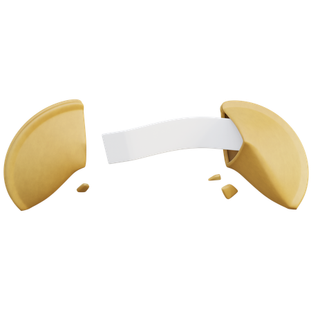 Cracked Fortune Cookie  3D Icon