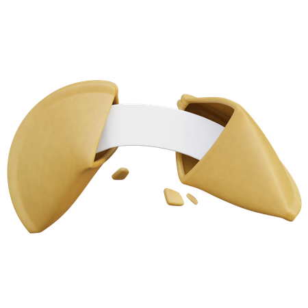 Cracked Fortune Cookie  3D Icon