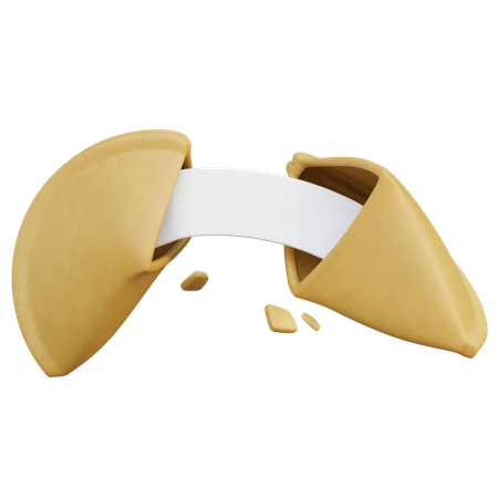 Cracked Fortune Cookie  3D Icon