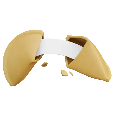 Cracked Fortune Cookie  3D Icon