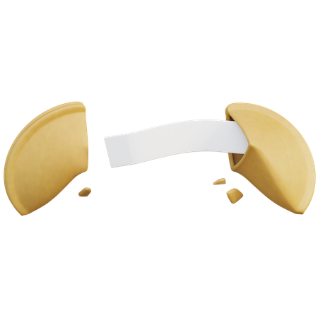 Cracked Fortune Cookie  3D Icon