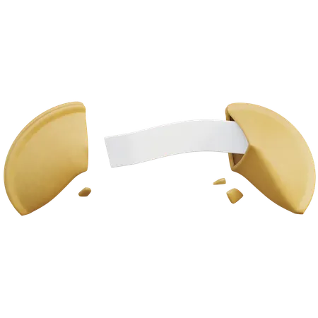 Cracked Fortune Cookie  3D Icon