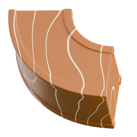 Cracked Walnut Slice  3D Icon