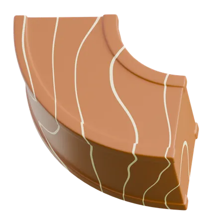 Cracked Walnut Slice  3D Icon