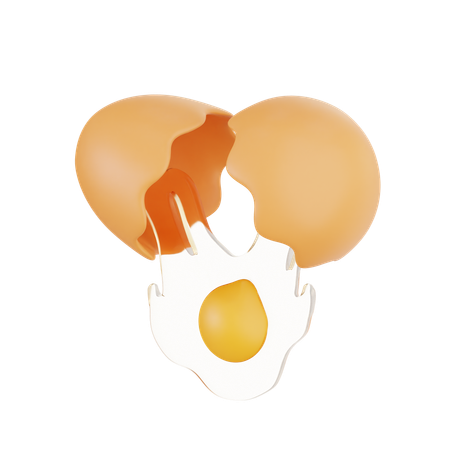 Cracking Egg with Yolk Dropping  3D Illustration