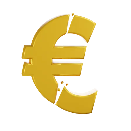 Cracking Euro Symbol  3D Icon