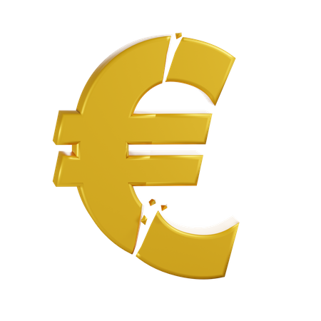 Cracking Euro Symbol  3D Icon