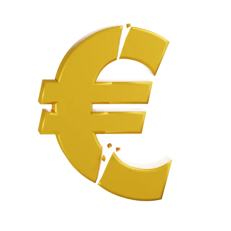Quebrando o símbolo do euro  3D Icon
