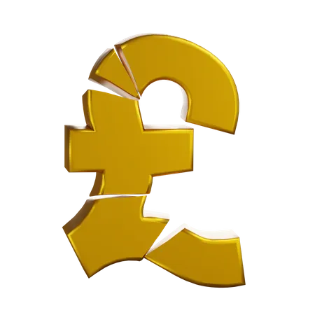 Knackendes Pfund-Sterling-Symbol  3D Icon