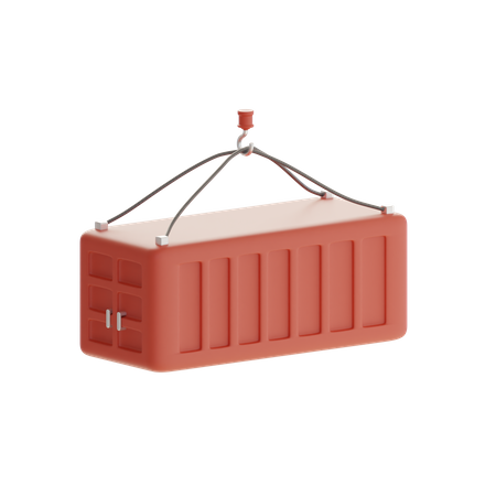 Crane And Cargo Box  3D Icon