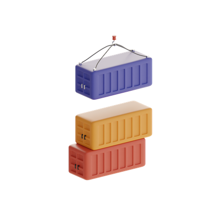 Crane And Cargo Box  3D Icon