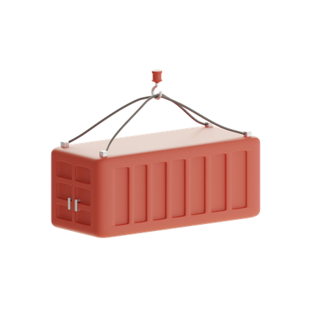 Crane And Cargo Box  3D Icon