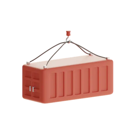 Crane And Cargo Box  3D Icon
