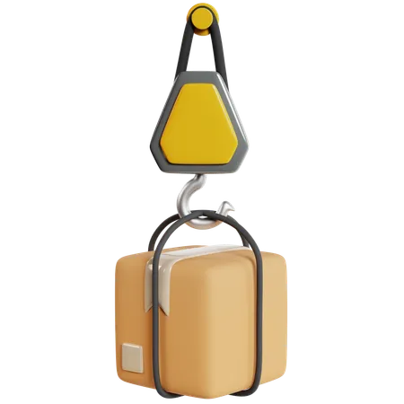 Crane Lifting Shopping Package  3D Icon