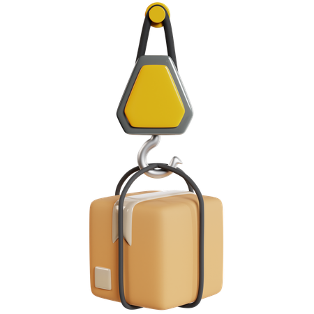 Crane Lifting Shopping Package  3D Icon