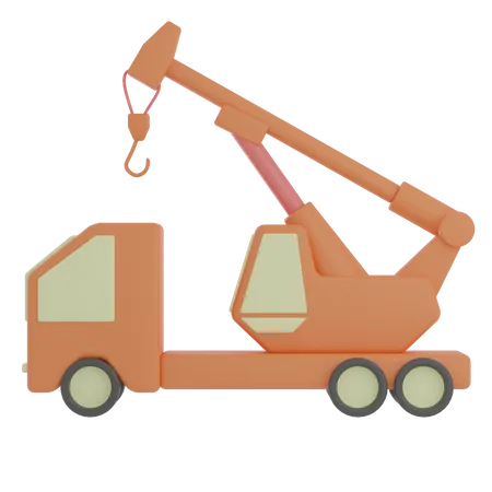 Crane Truck  3D Illustration