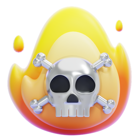 Crânio em chamas  3D Icon