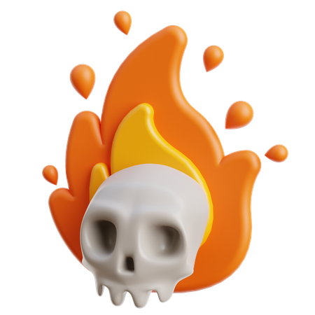 Crânio em chamas  3D Icon