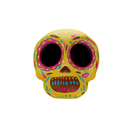 Crânio pintado  3D Icon