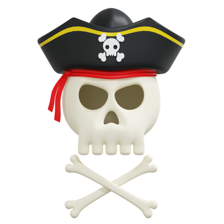 Caveira pirata  3D Icon