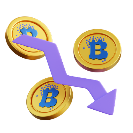 Crash du bitcoin  3D Icon