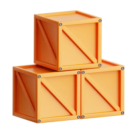 Crates  3D Icon