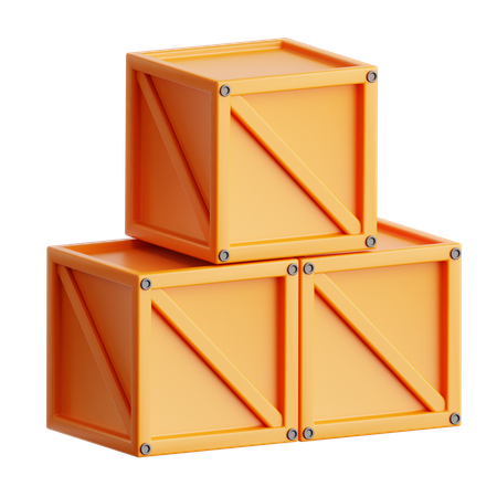 Crates  3D Icon