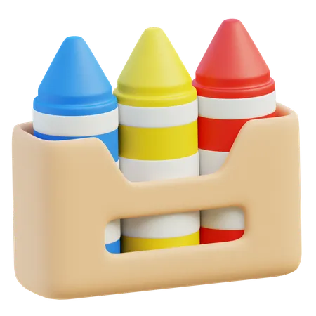 Crayon For Drawing 3D Icon