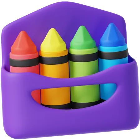 Crayons 3 D Icon 3D Icon