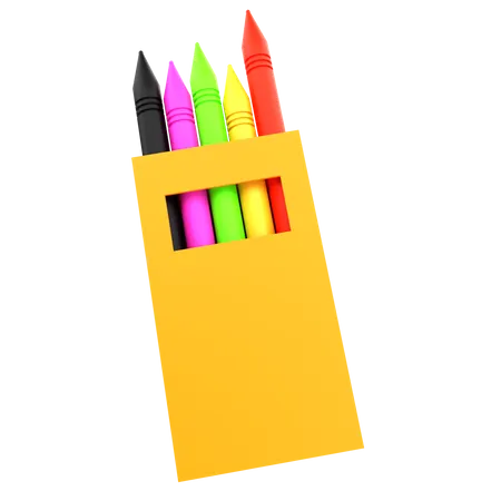 3 D Render Crayon Pack Illustration 3D Icon