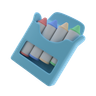 crayon box 3d illustration