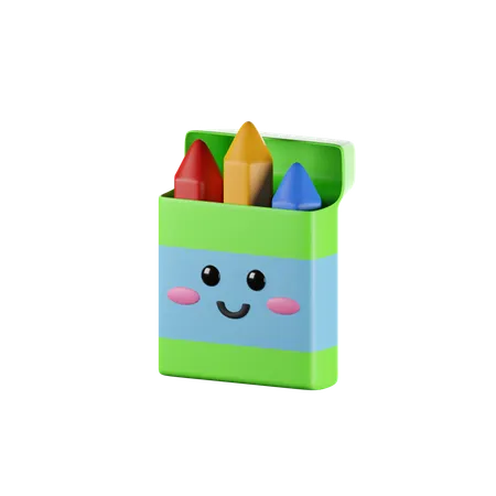 3 D Render Of Cute Crayon Icon 3D Icon