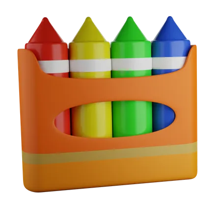 Crayon Color  3D Illustration