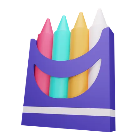 Crayon Color  3D Illustration