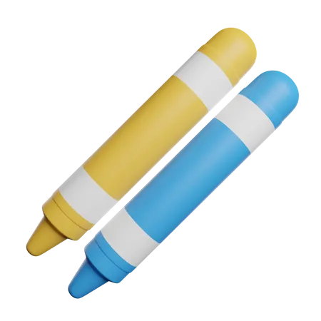 Crayon Color Drawing 3D Icon