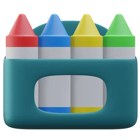 Crayon Education 3 D Icon Illustration With Transparent Background 3D Icon