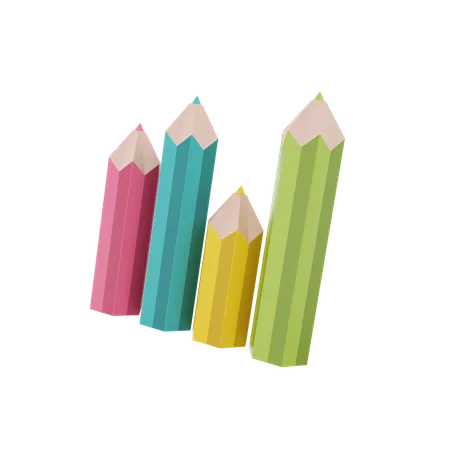 Couleur des crayons  3D Icon