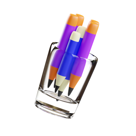 Crayon dans le verre  3D Icon