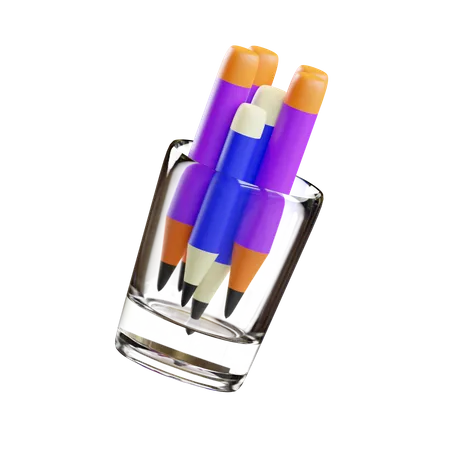 Crayon dans le verre  3D Icon