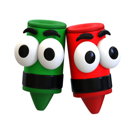 Crayón de dibujos animados  3D Icon