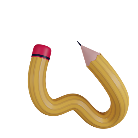 Crayon drôle tordu  3D Icon