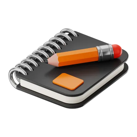 Crayon et cahier  3D Icon