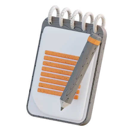 Crayon et cahier  3D Icon