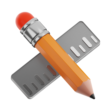 Crayon et échelle  3D Icon