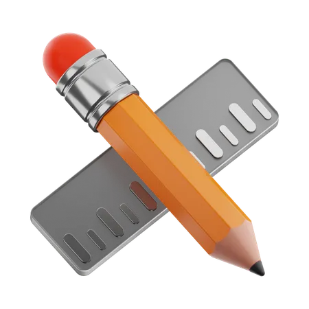 Crayon et échelle  3D Icon