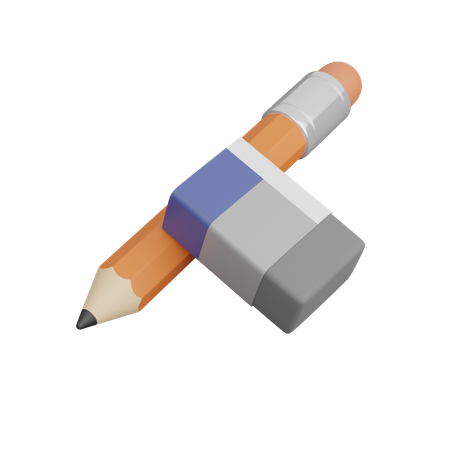 Crayon et gomme  3D Icon